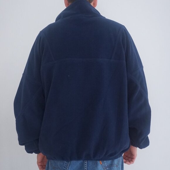 Vintage '90S SDI Military The Hawk Navy Half Zip Fleece Pullover Sweater XL - Picture 2 of 10